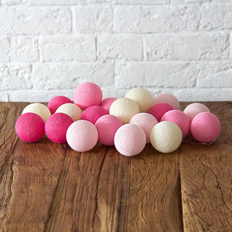 Гирлянда из 20 хлопковых шариков Lares & Penates Розовая, 3,5 метра