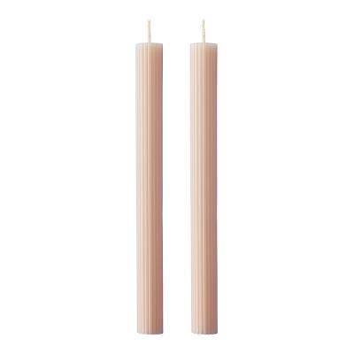 Набор из двух свечей бежево-розового цвета из коллекции edge, 24,5 см