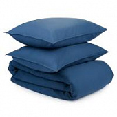 Комплект постельного белья темно-синего цвета из органического стираного хлопка из коллекции essenti