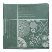 Скатерть из хлопка зеленого цвета с рисунком Tkano Ледяные узоры из коллекции New Year Essential, 180х260 см