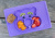 Детская тарелка с ковриком EZPZ Happy Mat Care Bear (фиолетовая)