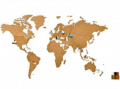 Пазл Карта Мира коричневый 100х60 см