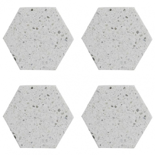Набор из 4 подставок из камня Elements Hexagonal 10 см