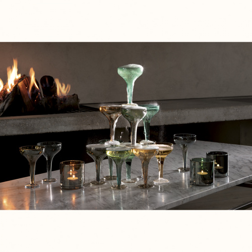 Набор бокалов для шампанского LSA International Signature Epoque 4 шт, 150 мл, сапфир