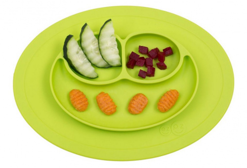Детская тарелка ezpz Mini Mat, зеленая