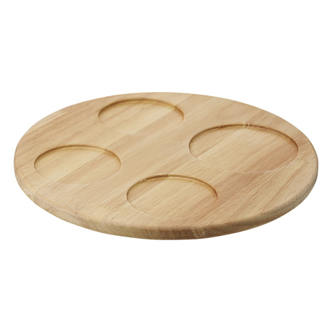 Менажница soft ripples, dual glazing, на деревянной подставке, 4 чаши