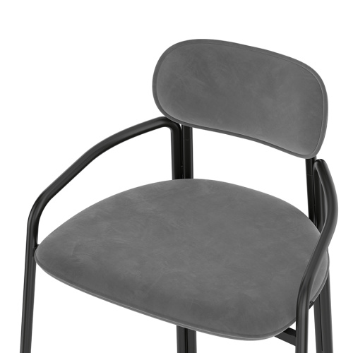 Набор из 2 полубарных стульев ror, round, велюр, черный/серый