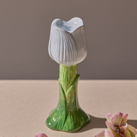 Подсвечник floret голубого цвета из коллекции blossom, 20 см