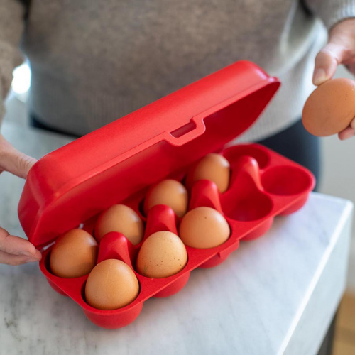 Коробка для яиц eggs to go organic красная