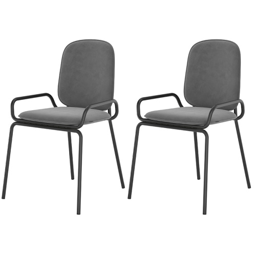 Набор из 2 стульев ror, double frame, велюр, черный/серый