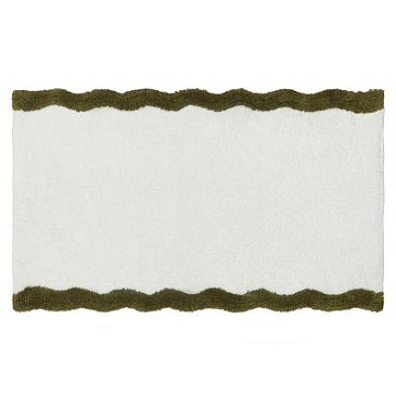 Коврик для ванной с кантом оливкового цвета из коллекции trendy ruffles, 50x80 см
