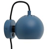 Лампа настенная ball, D12 см, синяя матовая