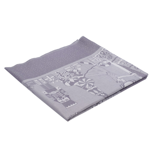 Скатерть из хлопка фиолетово-серого цвета с рисунком Tkano Щелкунчик, New Year Essential, 180х180 см