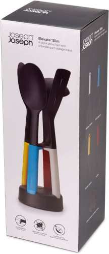 Набор кухонных инструментов Joseph Joseph Elevate Slim на подставке, разноцветный