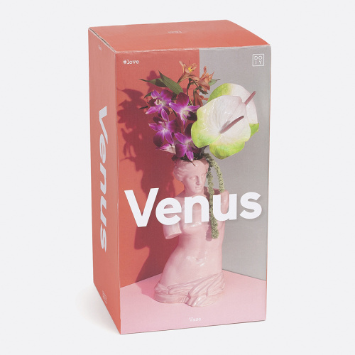 Ваза для цветов Doiy Venus 31 см, розовая