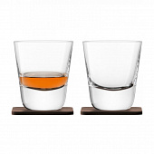 Набор из 2 стаканов Arran Whisky с деревянными подставками