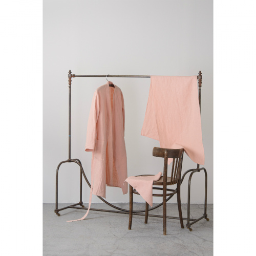 Халат из умягченного льна розово-пудрового цвета из коллекции essential, размер m