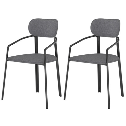 Набор из 2 стульев ror, round, рогожка, черный/серый