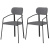 Набор из 2 стульев ror, round, рогожка, черный/серый