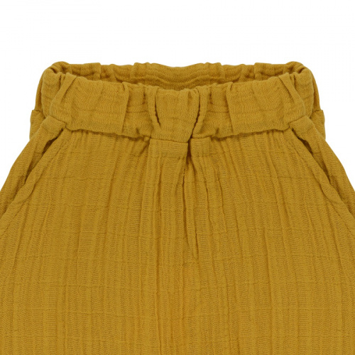 Штаны из хлопкового муслина горчичного цвета из коллекции essential 12-18m