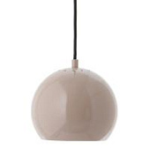 Лампа подвесная FRANDSEN ball, 16хD18 см, пудровая глянцевая, черный шнур