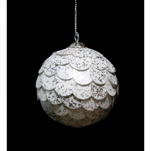 Шар новогодний декоративный EnjoyMe Paper Ball, серебристый мрамор