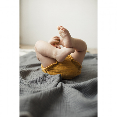 Шорты для новорожденных из хлопкового муслина горчичного цвета из коллекции essential 9-12m