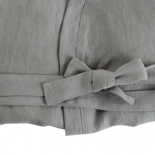 Халат из умягченного льна, серый, размер S