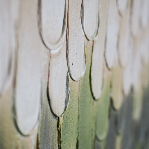 Панно декоративное с ручной росписью by feel, 140х70 см, хаки