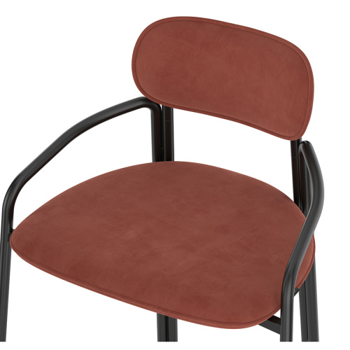 Набор из 2 полубарных стульев ror, round, велюр, черный/темно-красный