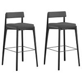 Набор из 2 барных стульев aska, рогожка, черный/темно-серый