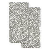 Набор из двух муслиновых полотенец серого цвета с принтом Спелая Смородина из коллекции scandinavian touch, 50х70 см