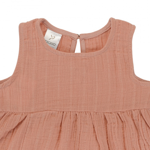 Платье без рукава из хлопкового муслина цвета пыльной розы из коллекции essential 24-36m