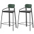 Набор из 2 полубарных стульев ror, round, велюр, черный/темно-зеленый/черный