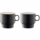Набор из 2 чашек для флэт-уайт кофе LSA International Utility 280 мл, серый