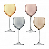 Набор бокалов для вина LSA International Polka 4 шт, металлик