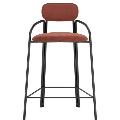 Набор из 2 полубарных стульев ror, round, велюр, черный/темно-красный