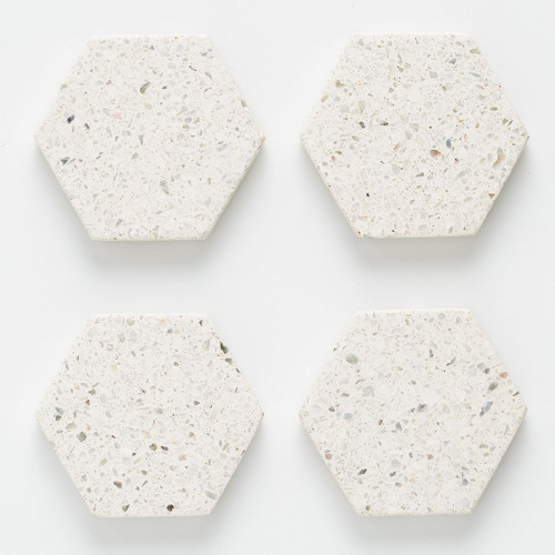 Набор из 4 подставок из камня Elements Hexagonal 10 см