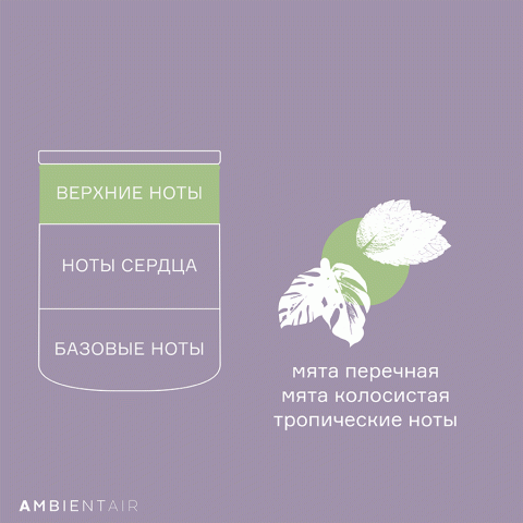 Свеча ароматическая Ambientair Sublime, Нероли и базилик, 40 ч