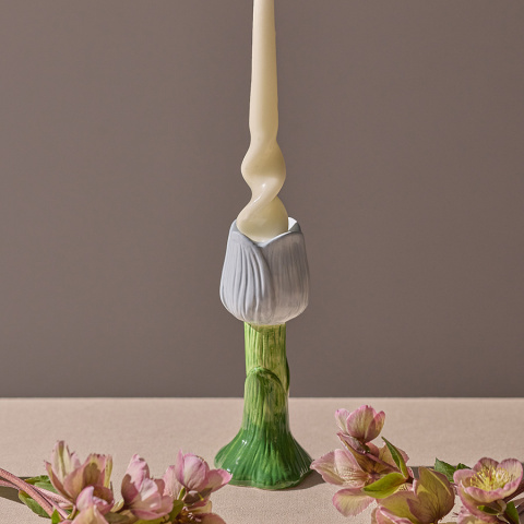 Подсвечник floret голубого цвета из коллекции blossom, 20 см