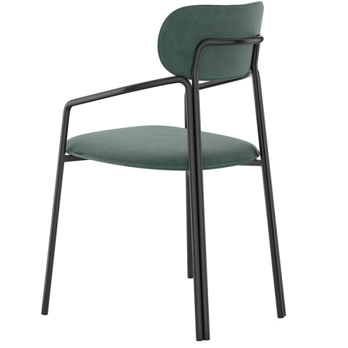 Набор из 2 стульев ror, round, велюр, черный/зеленый