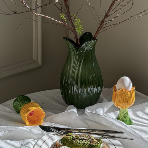 Ваза petal зеленого цвета из коллекции blossom, 22 см