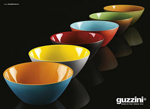 Салатница Guzzini My Fusion 20 см, красно-голубая