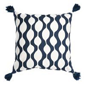 Чехол для подушки traffic с кисточками серо-синего цвета из коллекции cuts&pieces, 45х45 см