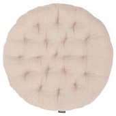 Подушка на стул круглая из стираного льна бежевого цвета из коллекции essential, 40х40x4 см
