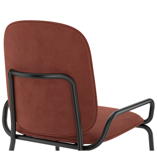 Набор из 2 стульев ror, double frame, велюр, черный/темно-красный