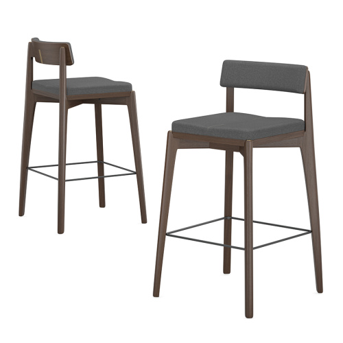 Набор из 2 полубарных стульев aska, рогожка, венге/темно-серый
