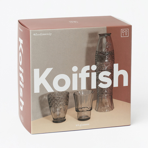 Набор подарочный из 4-х стаканов koifish, серый