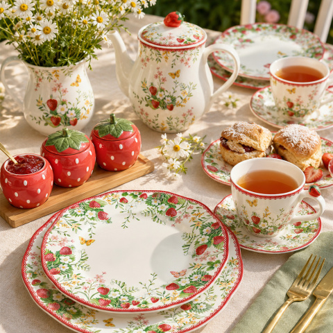 Набор чашек с блюдцем jardin des fraises, 120 мл, 2 шт.