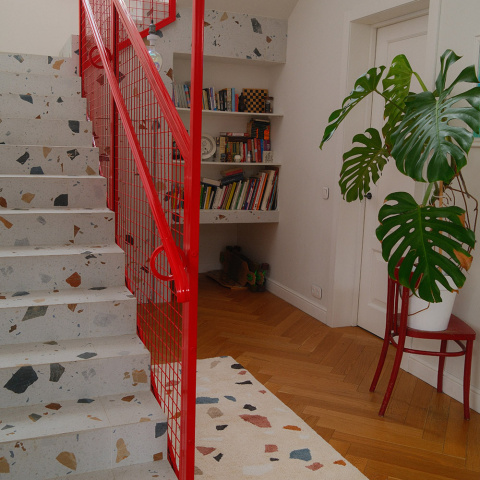 Ковер из хлопка terrazzo poetry из коллекции ethnic, 70х160 см